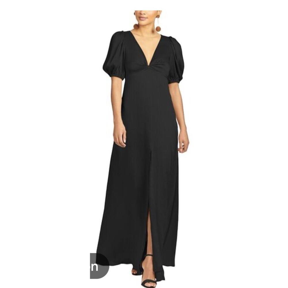 New! Sachin & Babi Alli Gown Black Puff Sleeve Maxi Dress Women's Size 4 NWT